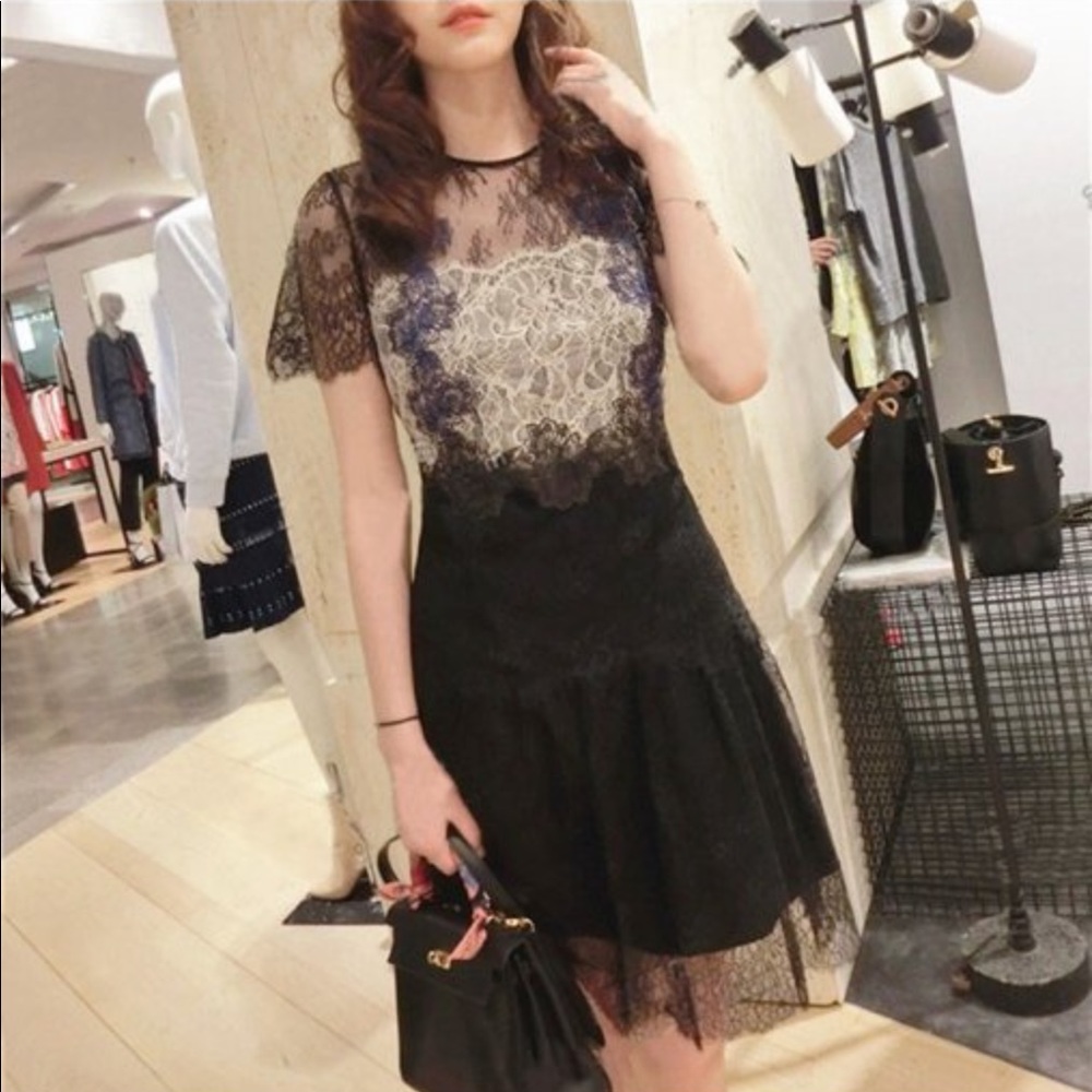 Sandro Black Lace Dress S